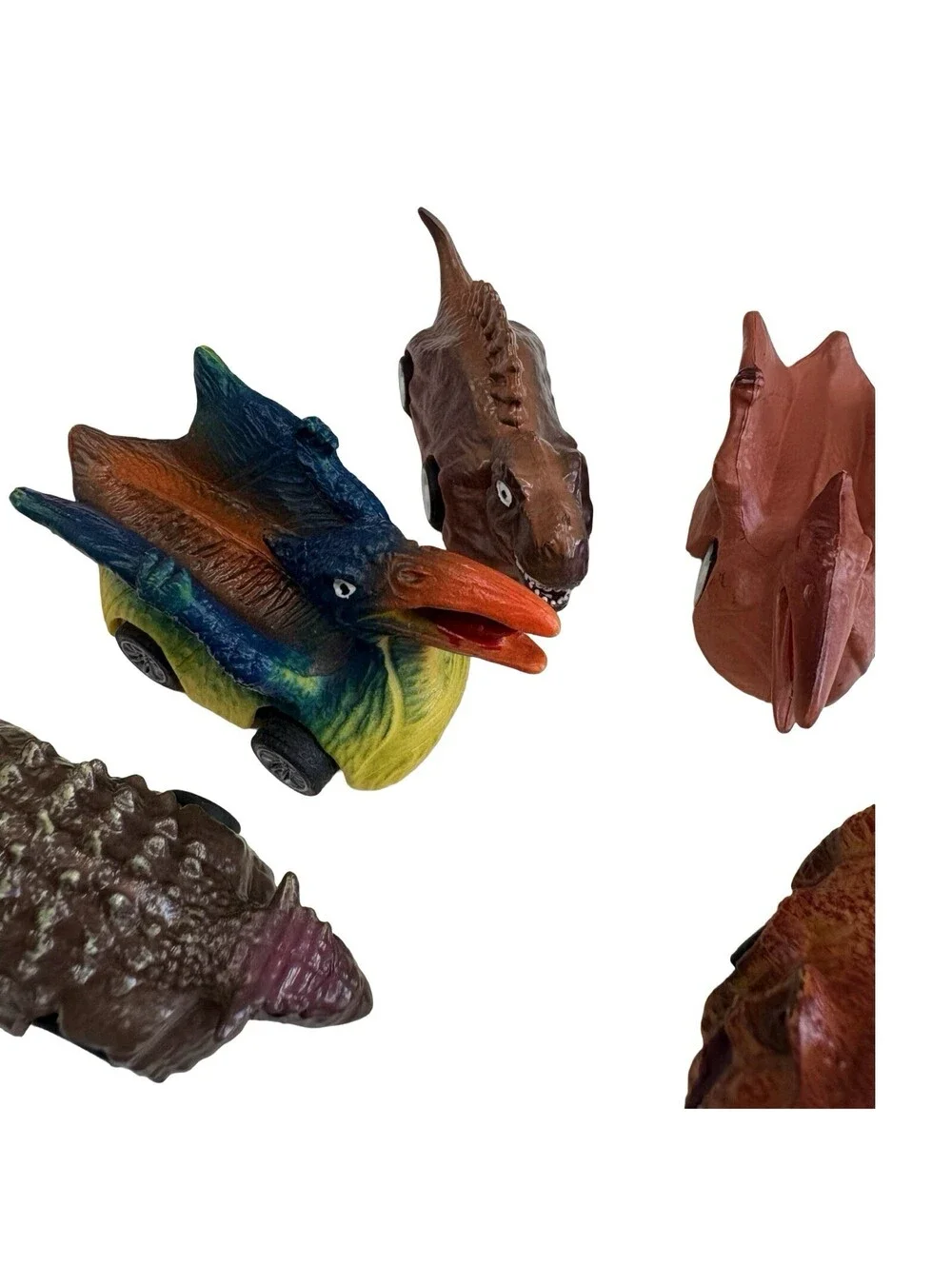 Assorted Lot of 6 Dinosaur Slot Cars Mixed Colors Species